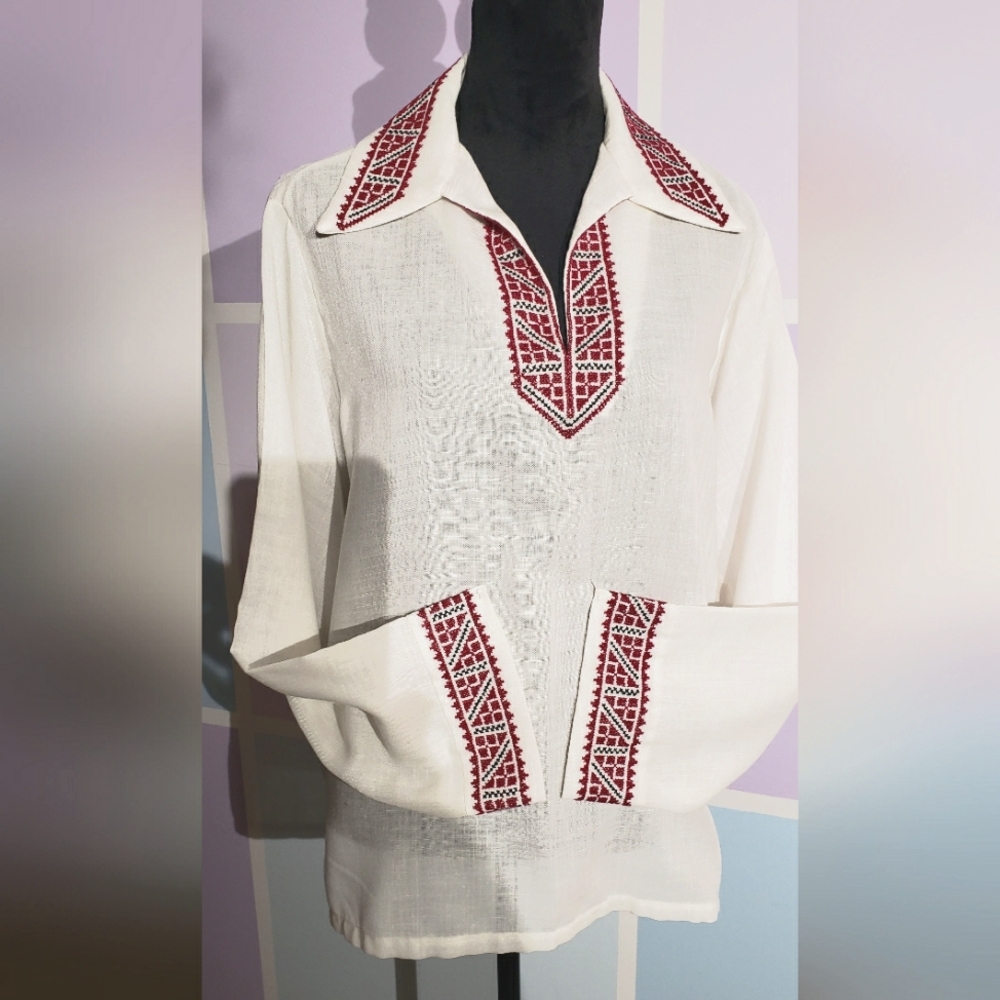 Vintage Embroidered Ukrainian Shirt - Dry Cleaned